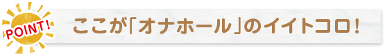 POINT! ここが「オナホール」のイイトコロ！