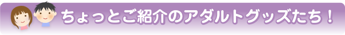 ちょっとご紹介のアダルトグッズたち！